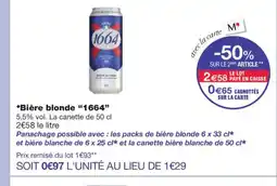 Monoprix 1664 Bière blonde offre