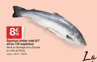 Promocash Saumon entier vidé offre