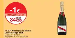 Monoprix A.O.P. Champagne Mumm Cordon rouge brut offre