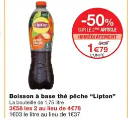 Monoprix LIPTON Boisson à base thé pêche offre