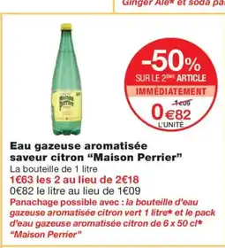 Monoprix MAISON PERRIER Eau gazeuse aromatisée saveur citron offre