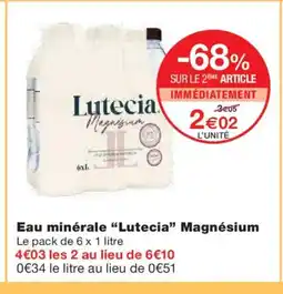 Monoprix LUTECIA Eau minérale Magnésium offre