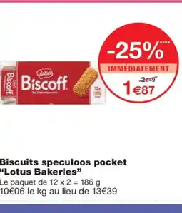 Monoprix LOTUS BAKERIES Biscuits speculoos pocket offre