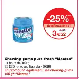 Monoprix MENTOS Chewing-gums pure fresh offre