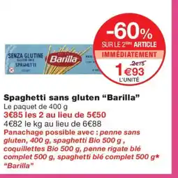 Monoprix BARILLA Spaghetti sans gluten offre
