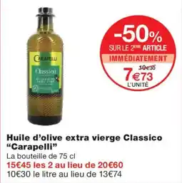 Monoprix CARAFELLI Huile d'olive extra vierge Classico offre