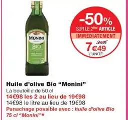 Monoprix MONINI Huile d'olive Bio offre