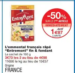 Monoprix ENTREMONT L'emmental français râpé fin & fondant offre