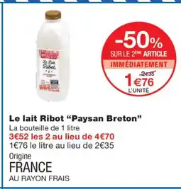 Monoprix PAYSAN BRETON Le lait Ribot offre