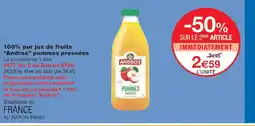 Monoprix ANDROS 100% pur jus de fruits pommes pressées offre