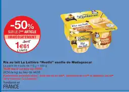 Monoprix NESTLÉ Riz au lait La Laitière vanille de Madagascar offre