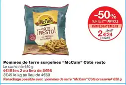 Monoprix MCCAIN Pommes de terre surgelées Côté resto offre