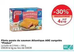 Monoprix FINDUS Filets panés de saumon Atlantique ASC surgelés offre