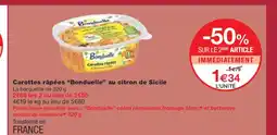 Monoprix BONDUELLE Carottes râpées au citron de Sicile offre