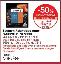 Monoprix LABEYRIE Saumon Atlantique fumé Norvège offre