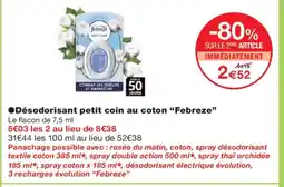 Monoprix FEBREZE Désodorisant petit coin au coton offre