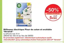 Monoprix AIRWICK Diffuseur électrique Fleur de coton et orchidée offre