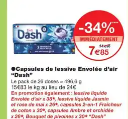 Monoprix DASH Capsules de lessive Envolée d'air offre