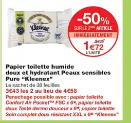Monoprix KLEENEX Papier toilette humide doux et hydratant Peaux sensibles Pure offre