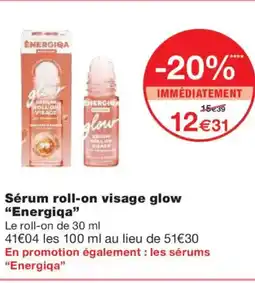 Monoprix ENERGIQA Sérum roll-on visage glow offre
