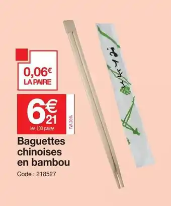 Promocash Baguettes chinoises en bambou offre