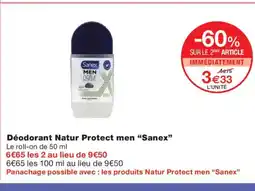 Monoprix SANEX Déodorant Natur Protect men offre