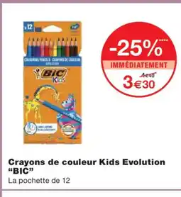 Monoprix BIC Crayons de couleur Kids Evolution offre