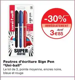 Monoprix UNI-BALL Feutres d'écriture Sign Pen offre