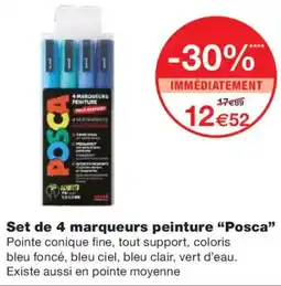 Monoprix POSCA Set de 4 marqueurs peinture offre