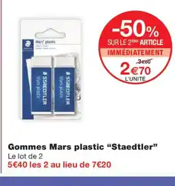 Monoprix STAEDTLER Gommes Mars plastic offre