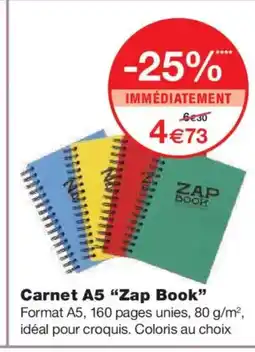 Monoprix ZAP BOOK Carnet A5 offre