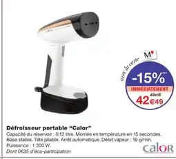 Monoprix CALOR Défroisseur portable offre