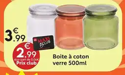 Maxi Bazar Boite à coton verre offre