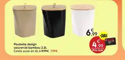 Maxi Bazar Poubelle design couvercle bambou offre
