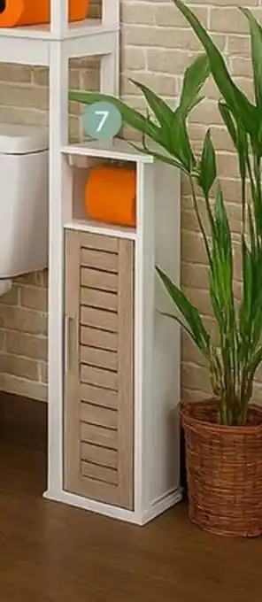 Meuble réserve et dérouleur papier WC