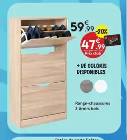 Maxi Bazar Range-chaussures 3 tiroirs bois offre
