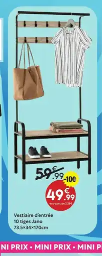 Maxi Bazar Vestiaire d'entrée 10 tiges Jano offre