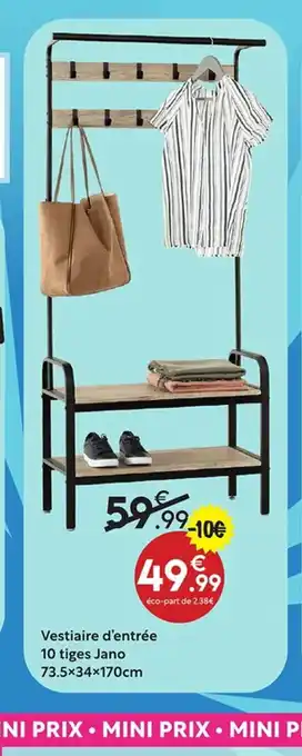 Maxi Bazar Vestiaire d'entrée 10 tiges Jano offre