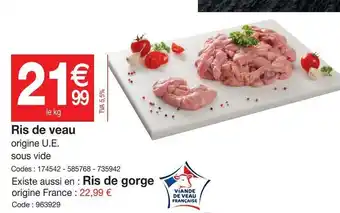 Promocash Ris de veau offre