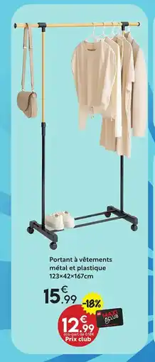 Maxi Bazar Portant à vêtements métal et plastique offre