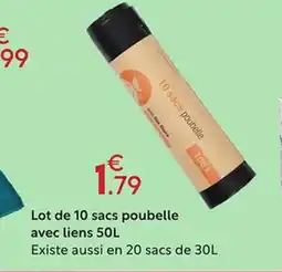 Maxi Bazar Lot de 10 sacs poubelle avec liens offre