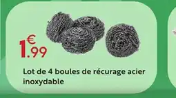 Maxi Bazar Lot de 4 boules de récurage acier inoxydable offre