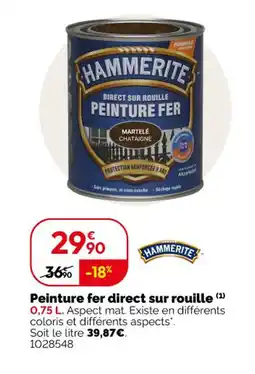 Weldom HAMMERITE Peinture fer direct sur rouille offre