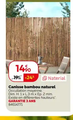 Weldom Canisse bambou naturel offre