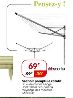 Weldom BRABANTIA Séchoir parapluie rotatif offre