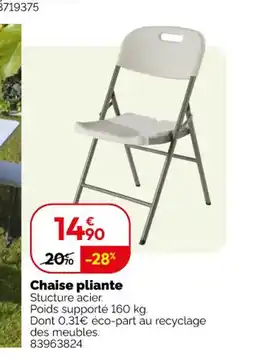 Weldom Chaise pliante offre