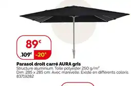 Weldom AURA Parasol droit carré gris offre