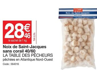 Promocash Noix de Saint-Jacques sans corail 40/60 offre