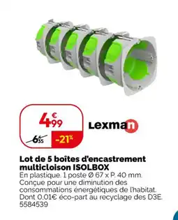 Weldom LEXMAN Lot de 5 boîtes d'encastrement multicloison offre