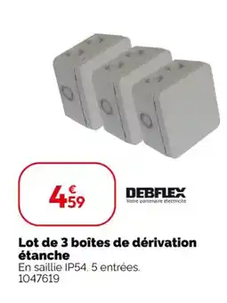 Weldom DEBFLEX Lot de 3 boîtes de dérivation étanche offre